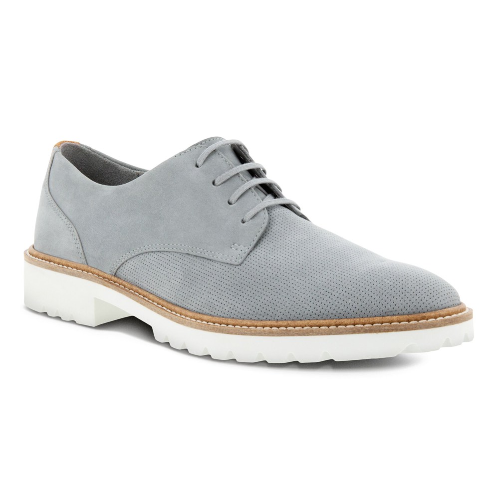 ECCO Womens Dress Shoes Grey - Modern Tailored Laced Derby - TDQ-172486